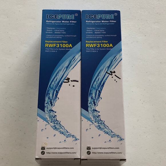 Ice Pure Refrigerator Replacement Filter RWF3100A NEW 2 Filters Included - Picture 1 of 6
